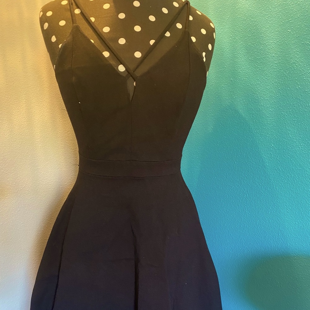 DRY GOODS black dress. Size Small. Beautiful gold zipper down the back.